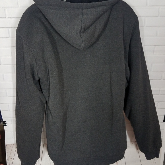 Gray Zip Front Fleece Lined Thick Sweater - Picture 13 of 13